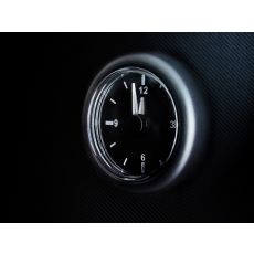 Illuminated Analogue Clock - Black Bezel Mounted in Dashboard - EAC-002