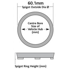 SR601581 Alfa Romeo Spigot Ring Size Diagram