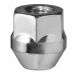 SILVER - M12 X 1.25 THREAD - 21MM HEX - 60° SEAT - OPEN ENDED WHEEL NUT